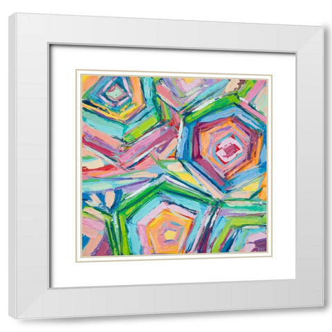 Beach Umbrellas White Modern Wood Framed Art Print with Double Matting by Coolick, Ann Marie