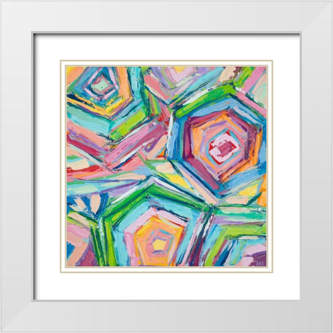 Beach Umbrellas White Modern Wood Framed Art Print with Double Matting by Coolick, Ann Marie