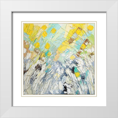 February Blooms White Modern Wood Framed Art Print with Double Matting by Coolick, Ann Marie