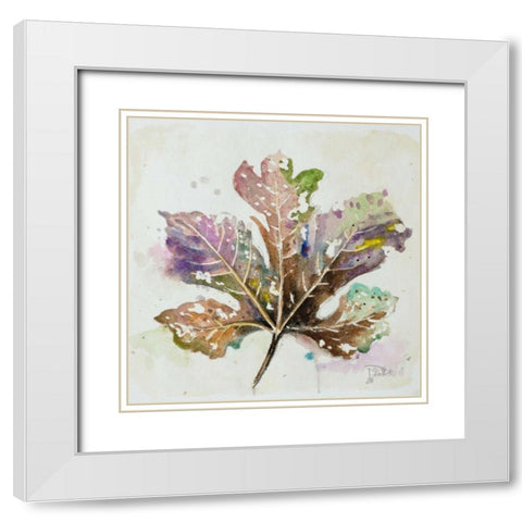 Global Leaves IV White Modern Wood Framed Art Print with Double Matting by Pinto, Patricia