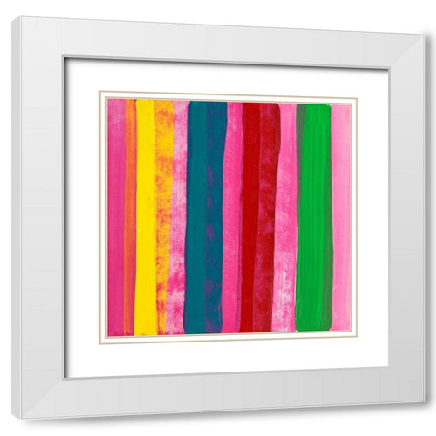 Floral Pattern II White Modern Wood Framed Art Print with Double Matting by Maria, Robin
