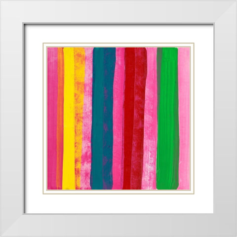 Floral Pattern II White Modern Wood Framed Art Print with Double Matting by Maria, Robin