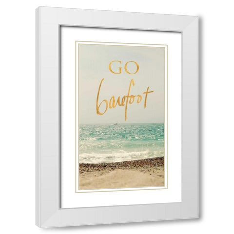 Go Barefoot Beach White Modern Wood Framed Art Print with Double Matting by Gardner, Sarah