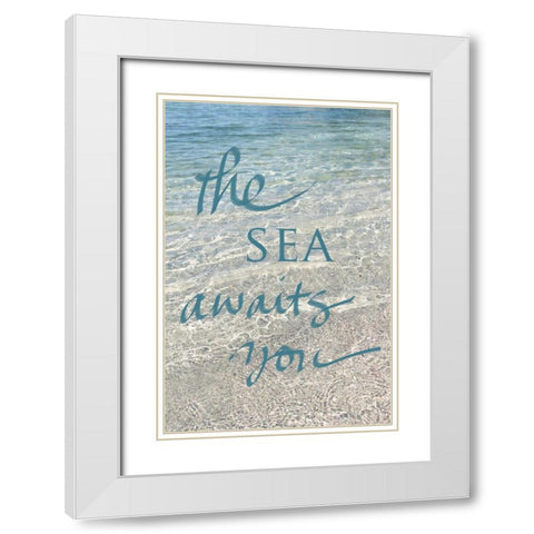 Sea Awaits You White Modern Wood Framed Art Print with Double Matting by Gardner, Sarah
