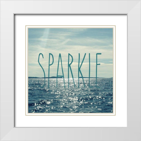 Sparkle In The Ocean White Modern Wood Framed Art Print with Double Matting by Gardner, Sarah