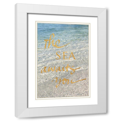 Sea Awaits You White Modern Wood Framed Art Print with Double Matting by Gardner, Sarah