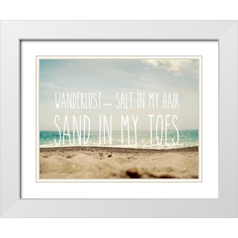 Sand in My Toes White Modern Wood Framed Art Print with Double Matting by Gardner, Sarah