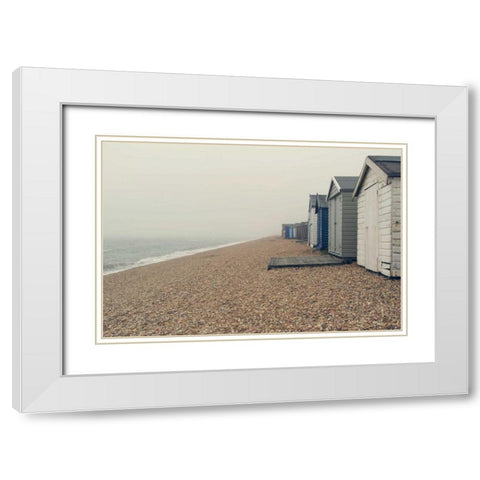 Beach Cabanas White Modern Wood Framed Art Print with Double Matting by Gardner, Sarah