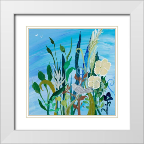 Awaiting Song I White Modern Wood Framed Art Print with Double Matting by Maria, Robin