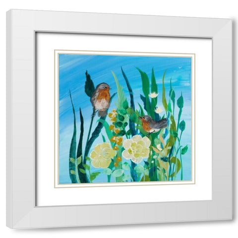 Awaiting Song II White Modern Wood Framed Art Print with Double Matting by Maria, Robin