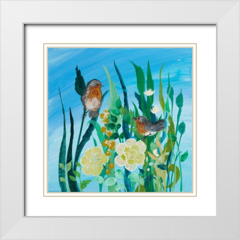 Awaiting Song II White Modern Wood Framed Art Print with Double Matting by Maria, Robin