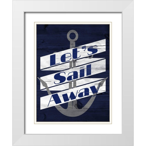 Lets Anchor I White Modern Wood Framed Art Print with Double Matting by SD Graphics Studio