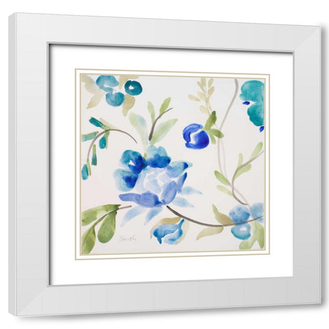 French Floral White Modern Wood Framed Art Print with Double Matting by Loreth, Lanie