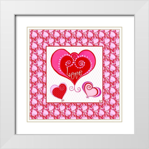 Art for the Heart III White Modern Wood Framed Art Print with Double Matting by Metz, Andi