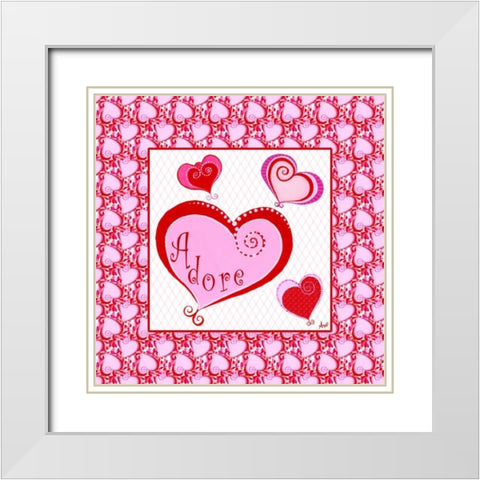 Art for the Heart I White Modern Wood Framed Art Print with Double Matting by Metz, Andi