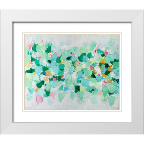 Pebbles White Modern Wood Framed Art Print with Double Matting by Coolick, Ann Marie
