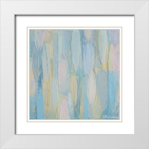 Drops Of Neutrality White Modern Wood Framed Art Print with Double Matting by Coolick, Ann Marie