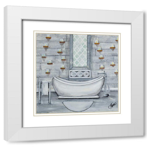 Grey Bath II White Modern Wood Framed Art Print with Double Matting by Ritter, Gina