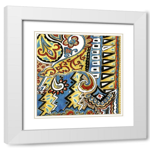 Tuscan Tile White Modern Wood Framed Art Print with Double Matting by Biscardi, Nicholas