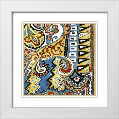 Tuscan Tile White Modern Wood Framed Art Print with Double Matting by Biscardi, Nicholas