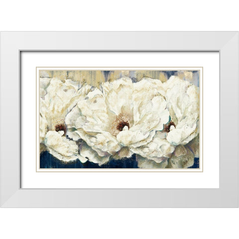 Zuzu Peony Rectangle White Modern Wood Framed Art Print with Double Matting by Pinto, Patricia