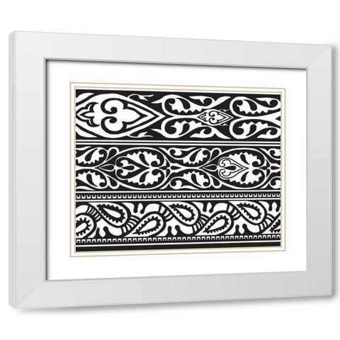 Arabic Design White Modern Wood Framed Art Print with Double Matting by Biscardi, Nicholas