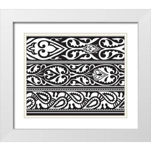 Arabic Design White Modern Wood Framed Art Print with Double Matting by Biscardi, Nicholas