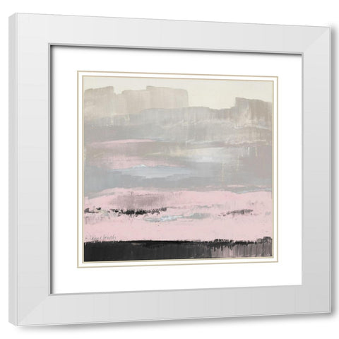 In the Distance (Pink) White Modern Wood Framed Art Print with Double Matting by Loreth, Lanie