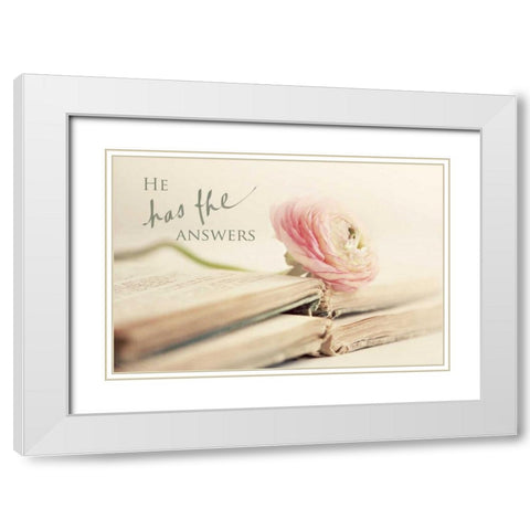 He has the Answers White Modern Wood Framed Art Print with Double Matting by Gardner, Sarah