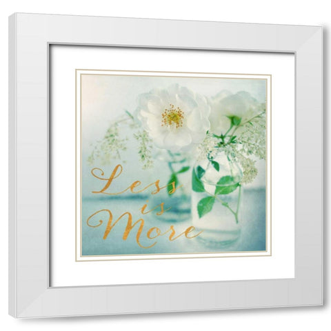 Less is More White Modern Wood Framed Art Print with Double Matting by Gardner, Sarah