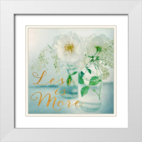 Less is More White Modern Wood Framed Art Print with Double Matting by Gardner, Sarah