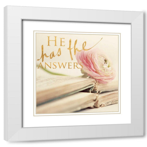 He has the Answers White Modern Wood Framed Art Print with Double Matting by Gardner, Sarah