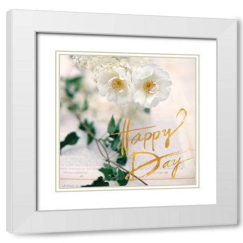 Happy Days White Modern Wood Framed Art Print with Double Matting by Gardner, Sarah