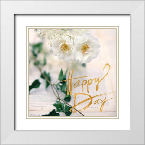 Happy Days White Modern Wood Framed Art Print with Double Matting by Gardner, Sarah