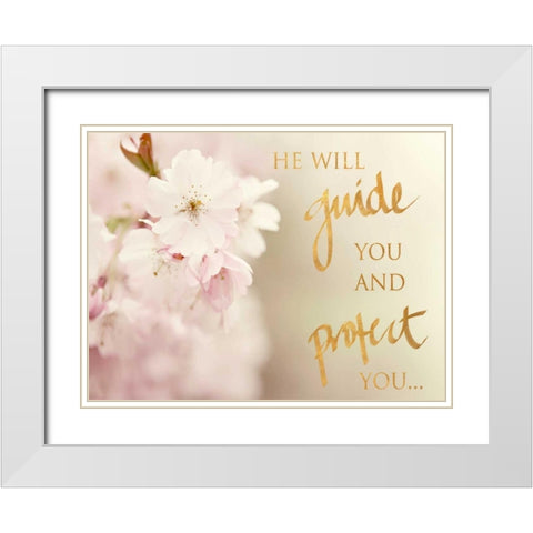He Will Guide You White Modern Wood Framed Art Print with Double Matting by Gardner, Sarah