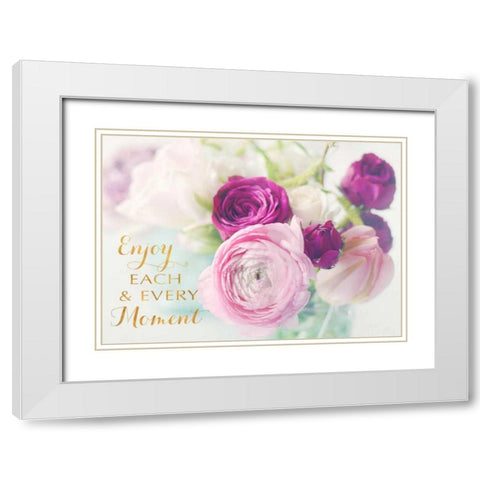 Enjoy the Moments White Modern Wood Framed Art Print with Double Matting by Gardner, Sarah