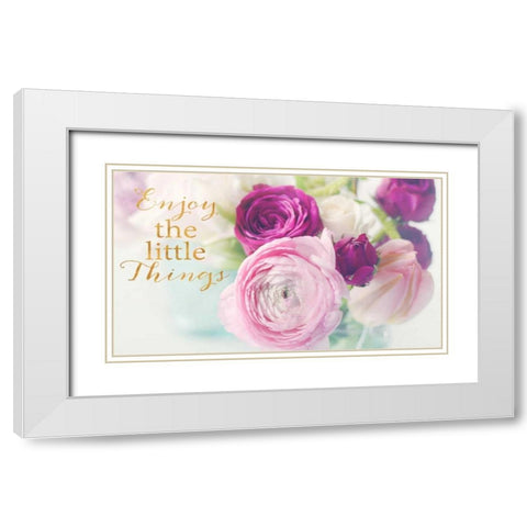Enjoy the Little Things White Modern Wood Framed Art Print with Double Matting by Gardner, Sarah