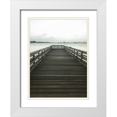 San Juan Pier White Modern Wood Framed Art Print with Double Matting by Saghini, Lisa Hill