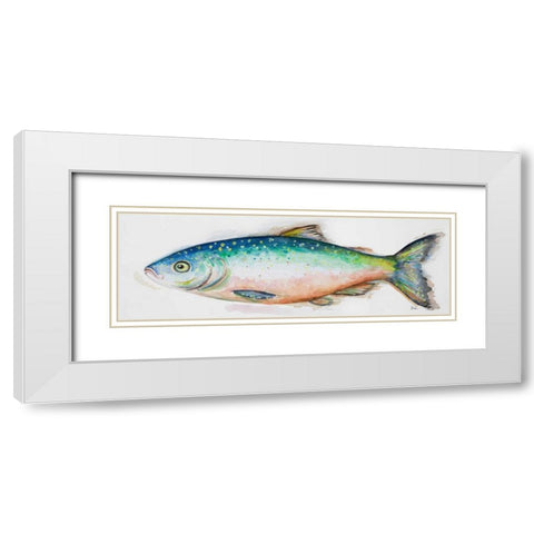 Watercolor Fish I White Modern Wood Framed Art Print with Double Matting by Pinto, Patricia
