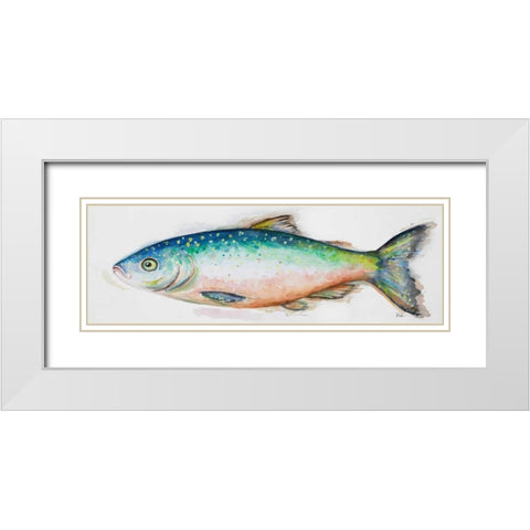 Watercolor Fish I White Modern Wood Framed Art Print with Double Matting by Pinto, Patricia