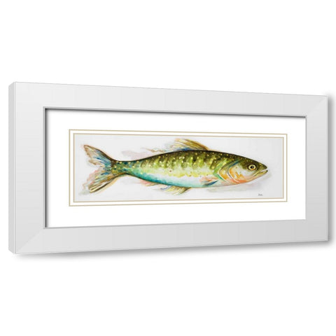 Watercolor Fish II White Modern Wood Framed Art Print with Double Matting by Pinto, Patricia