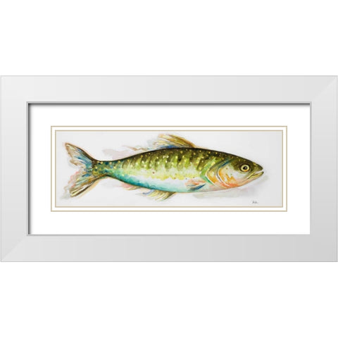 Watercolor Fish II White Modern Wood Framed Art Print with Double Matting by Pinto, Patricia