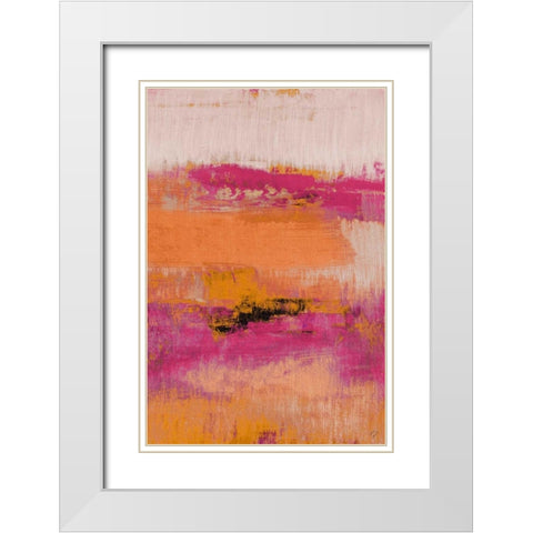 Orange Quiet Midnight White Modern Wood Framed Art Print with Double Matting by Loreth, Lanie