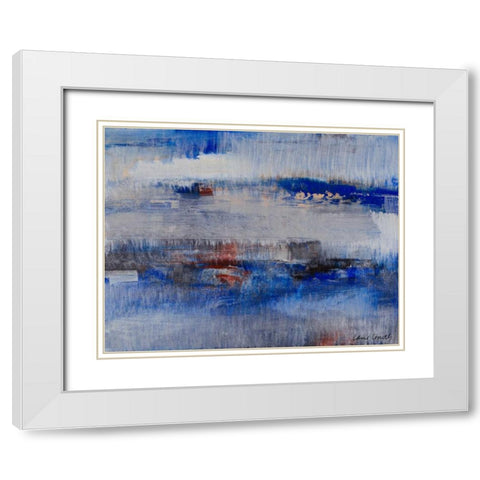 Quiet Midnight White Modern Wood Framed Art Print with Double Matting by Loreth, Lanie