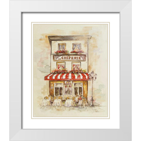 Cafe Du Paris II White Modern Wood Framed Art Print with Double Matting by Pinto, Patricia