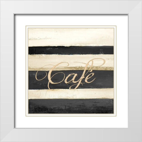 Cafe White Modern Wood Framed Art Print with Double Matting by Pinto, Patricia