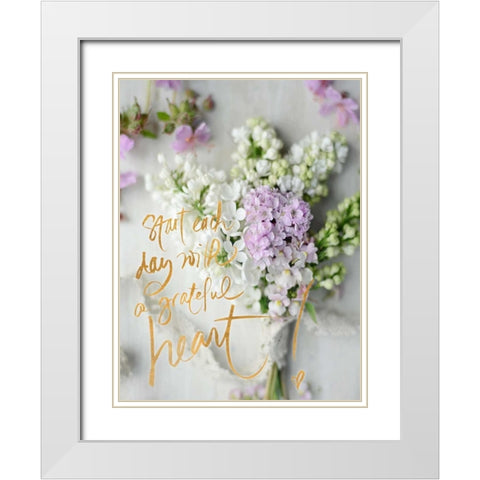 Start Each Day White Modern Wood Framed Art Print with Double Matting by Gardner, Sarah