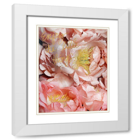 Enjoy the Little Things White Modern Wood Framed Art Print with Double Matting by Gardner, Sarah