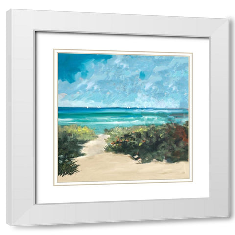 Oceanside I White Modern Wood Framed Art Print with Double Matting by Slivka, Jane