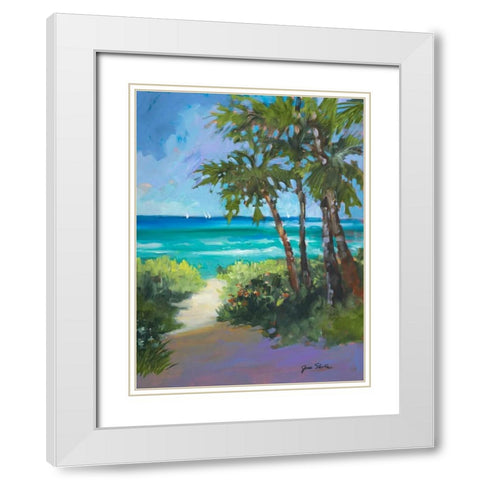 Caribbean View I White Modern Wood Framed Art Print with Double Matting by Slivka, Jane